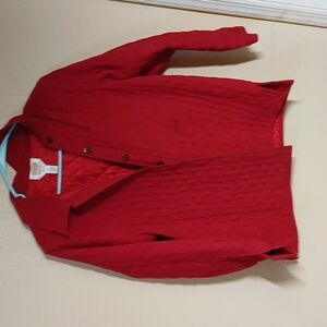 ☃️❄️Talbots red quilted shirt jacket